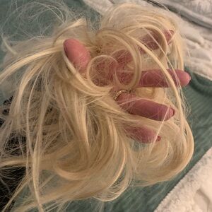 Bleach blond hair scrunchie